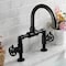 Kingston Brass KS2170RKX Bridge Bathroom Faucet with Push Pop-Up, Matte Black KS2170RKX - alternate 6